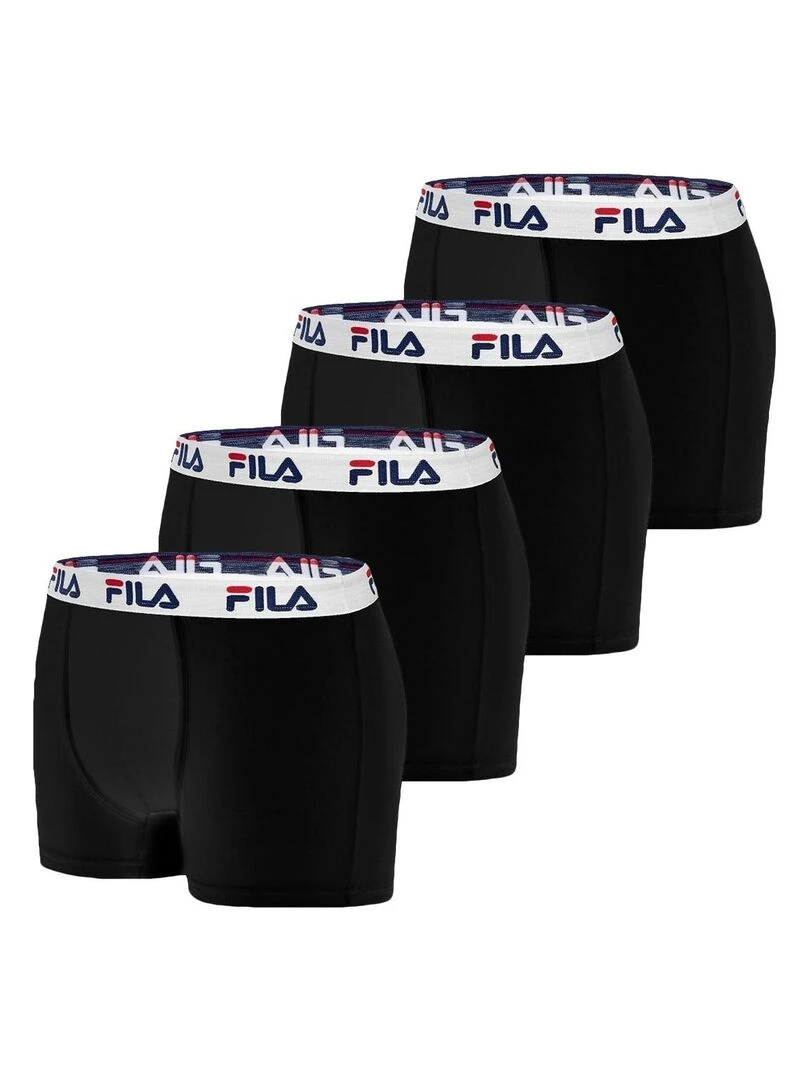 Lot de 4 Boxers coton garçon FU1000 Fila Noir