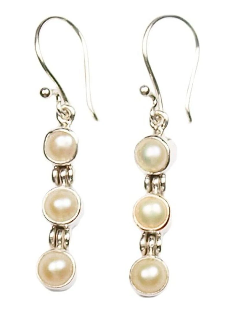 Boucles d'oreilles avec perles Bijoucolor Blanc
