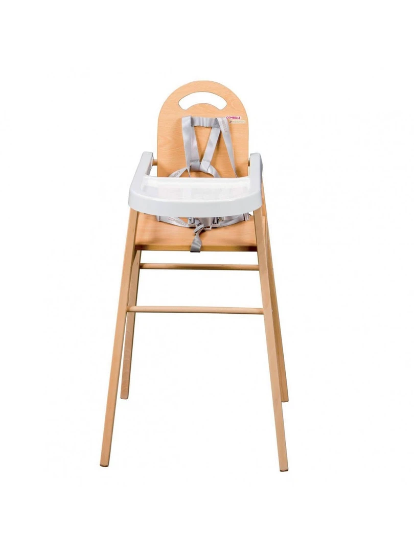 Combelle Chaise Haute Bébé Lili Vernis Naturel 52x96cm Marron