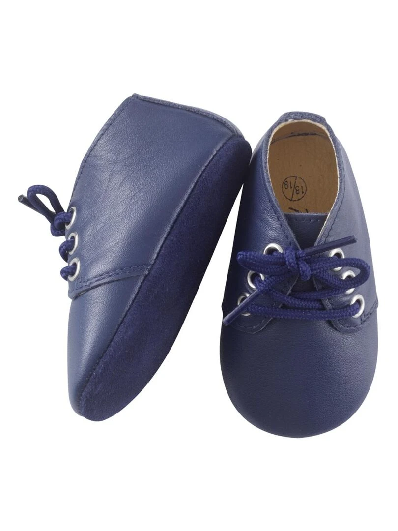 Chaussures bébé cuir souple Gaby Bleu marine