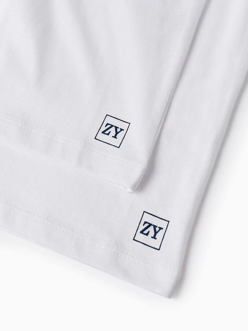 Pack 2 T shirts à manches longues pour garçon manches longues   Blanc