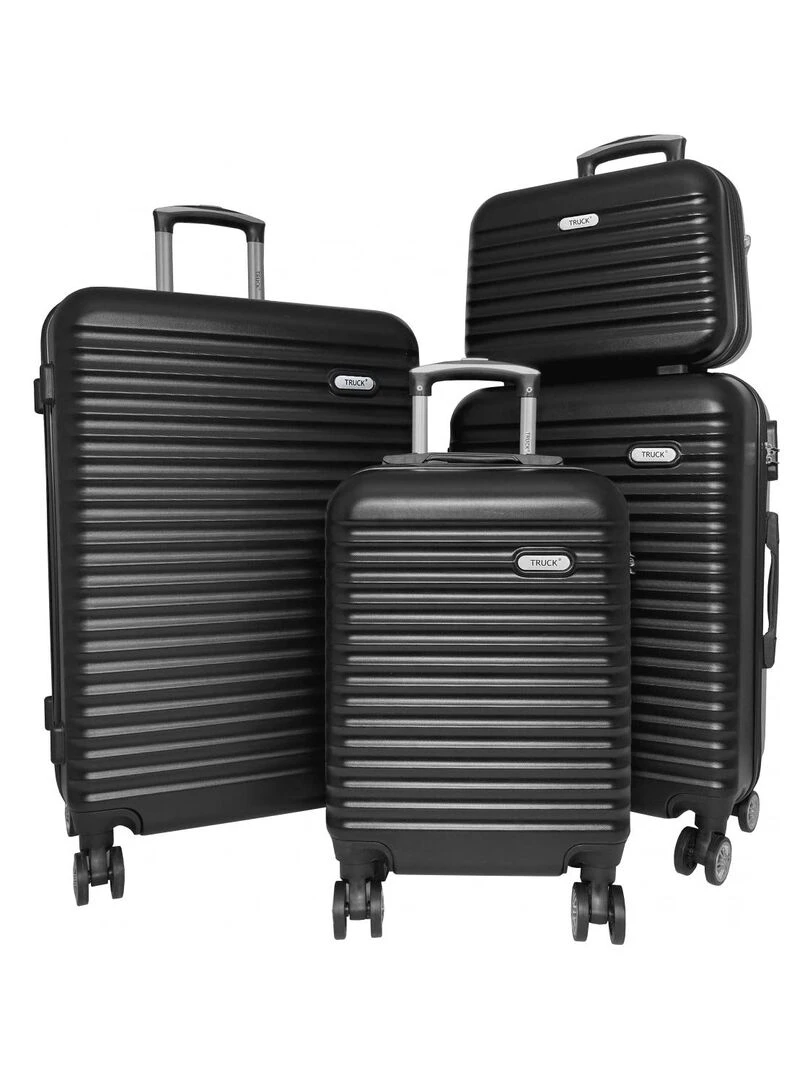 Lot 3 Valises Rigides plus 1 Vanity ABS Noir