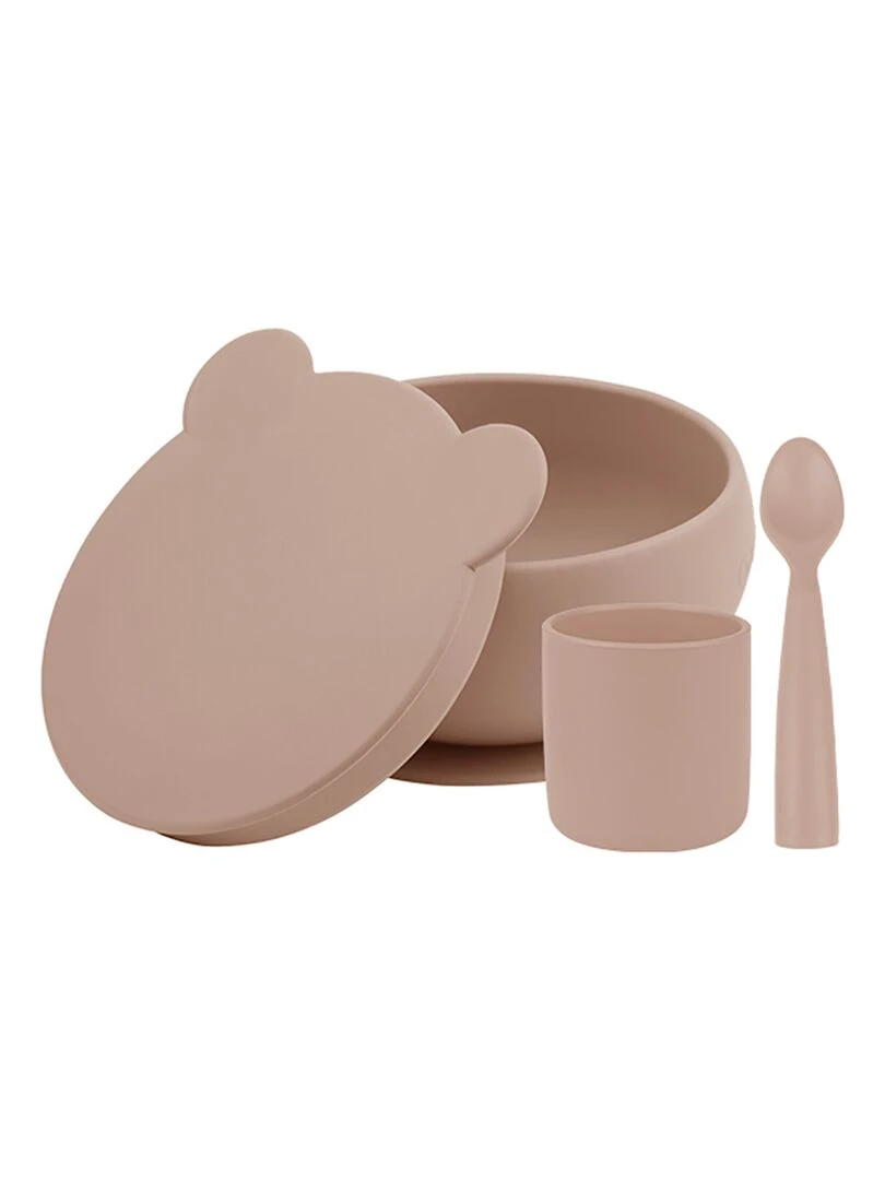 Coffret mes premiers repas Bol Cuillère Gobelet Beige clair