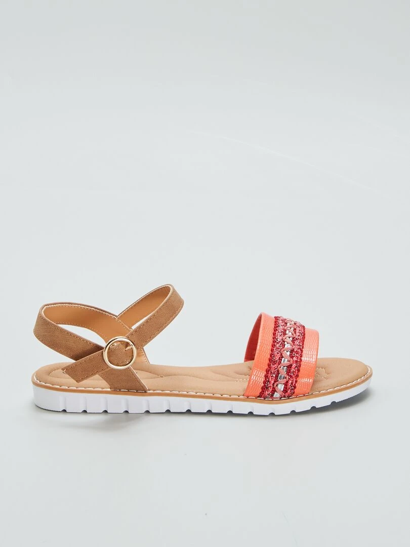 Sandales plates Rouge