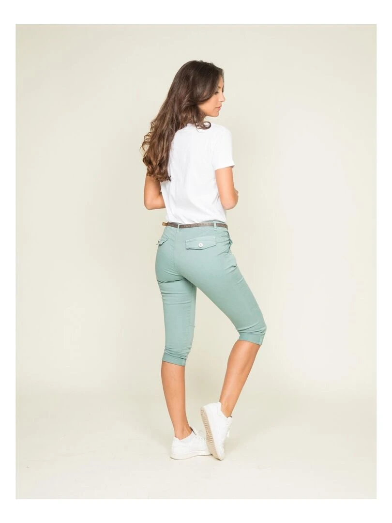 Pantacourt chino XELENA Vert