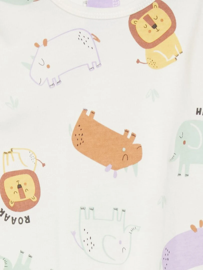 Pyjama 1 pièce imprimé   Blanc imprimé