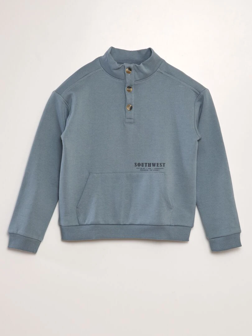 Sweat à col montant imprimé 'Nevada' Bleu