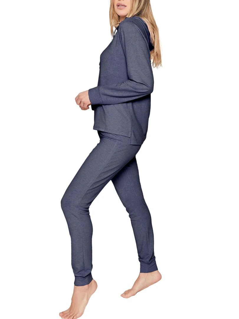 Pyjama pantalon sweat capuche Make It Happen   Bleu