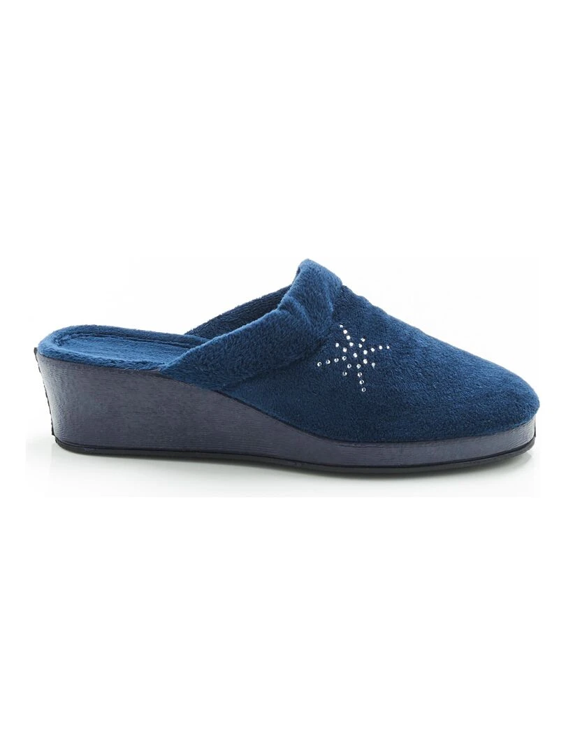 Mules fantaisie strassée   Damart   Bleu marine
