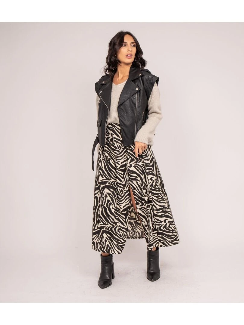 Veste sans manches simili cuir UMOT   Noir