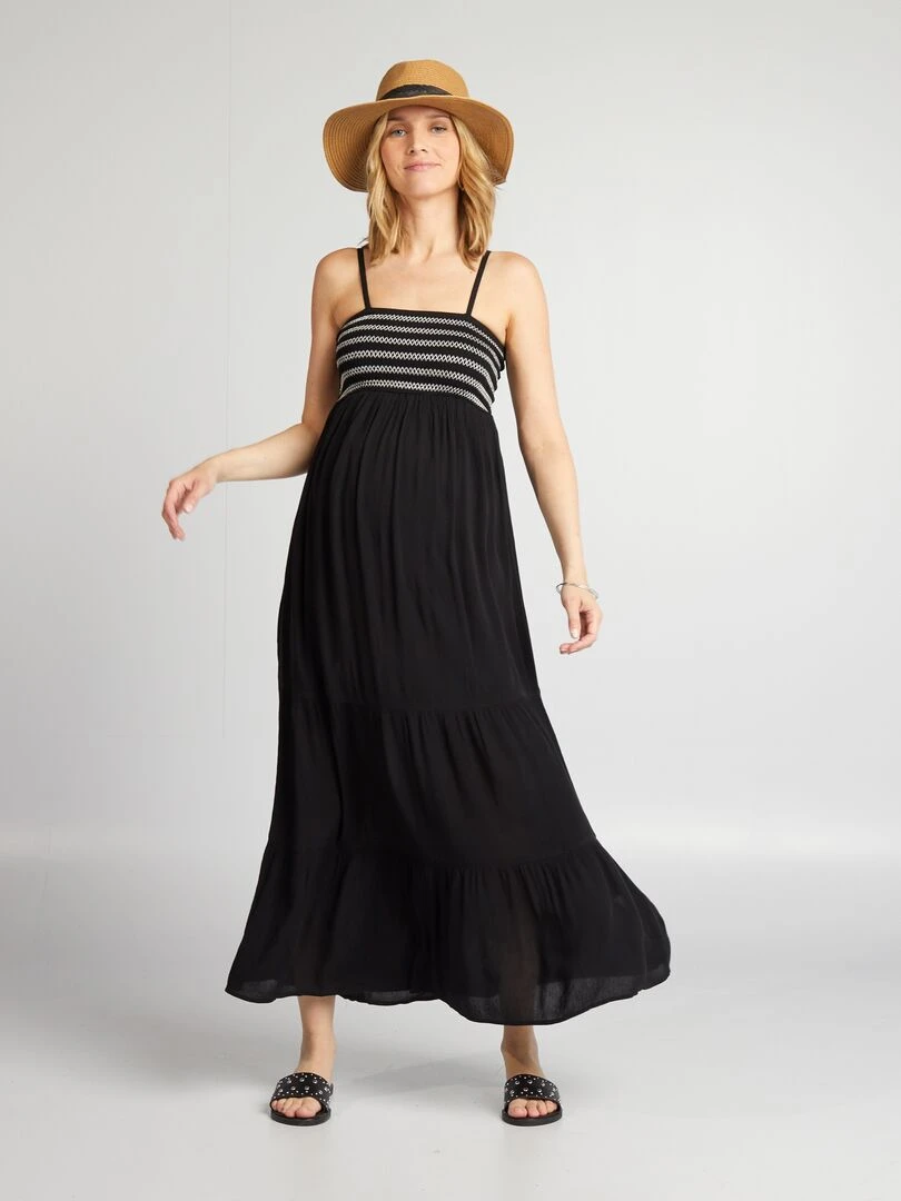 Robe grossesse à coupe longue noir