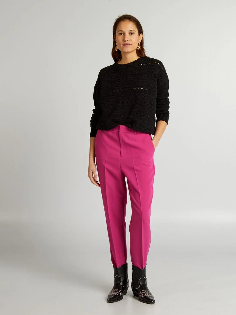 Pull en maille ajourée noir