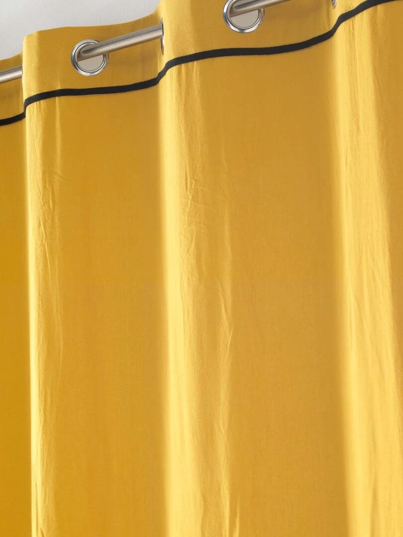Rideau uni en coton lavé Jaune