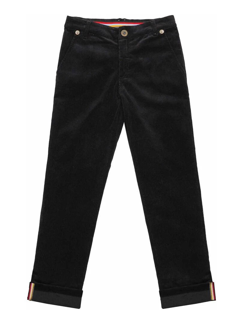 Pantalon Chino Garçon Velours Noir SAINCLAIR 'LA FAUTE A VOLTAIRE' Noir