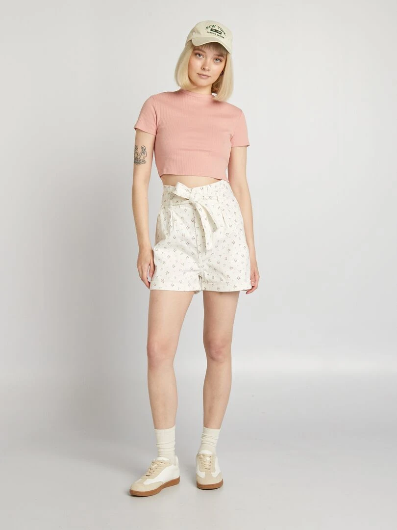 Short en twill Blanc