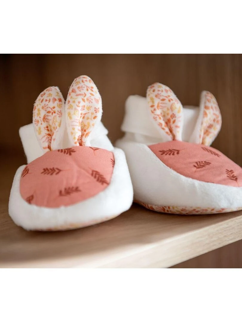 Chaussons bébé en velours   SAUTHON   Blanc