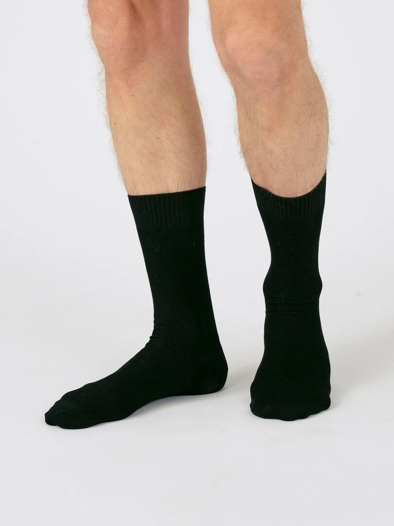 Chaussettes à base de fil d Écosse mélangé   Damart   Noir