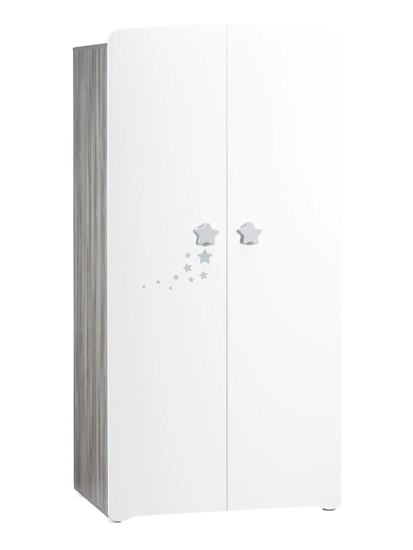 Armoire 2 portes bébé 175x85x56cm en bois blanc BABYPRICE Blanc