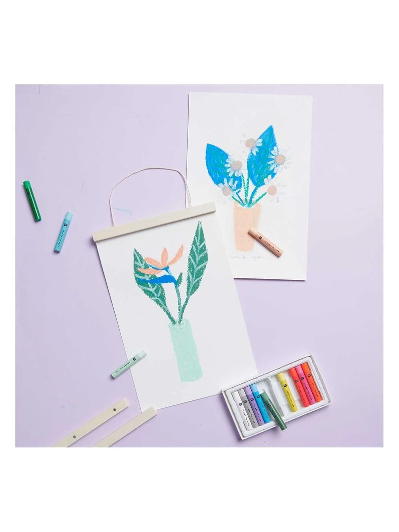 Pastels à l'huile 12 couleurs pastel et fluo   N/A