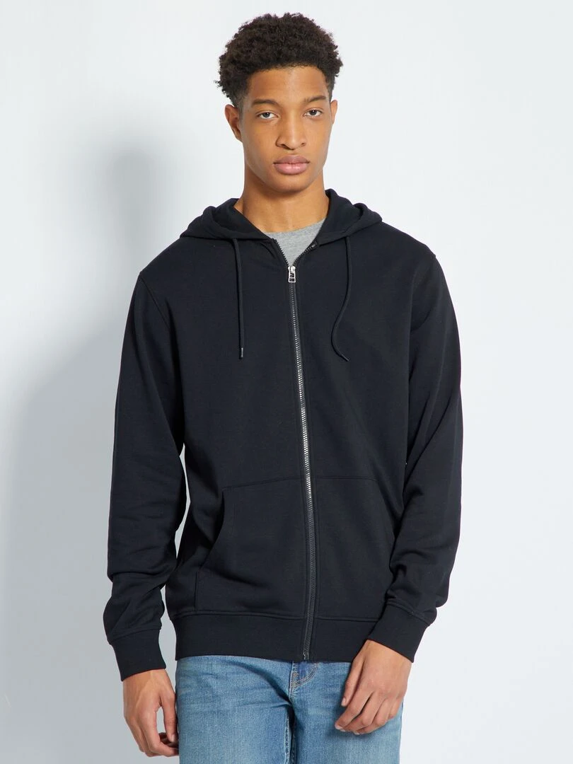 Sweat à capuche zippé +1m90   noir
