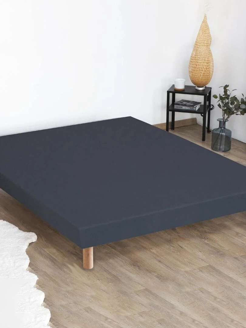 Sommier tapissier à lattes gris anthracite Made in France Gris foncé
