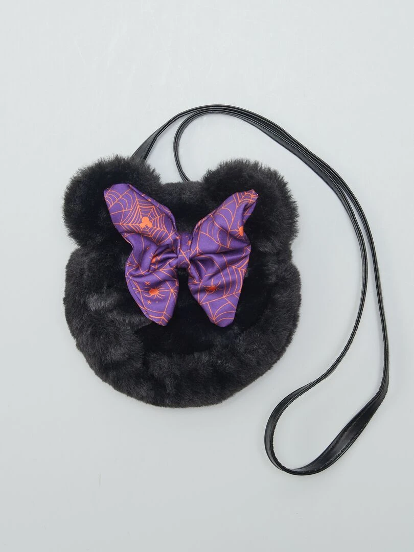 Sac en fausse fourrure 'Mnnie' 'Halloween'   Noir