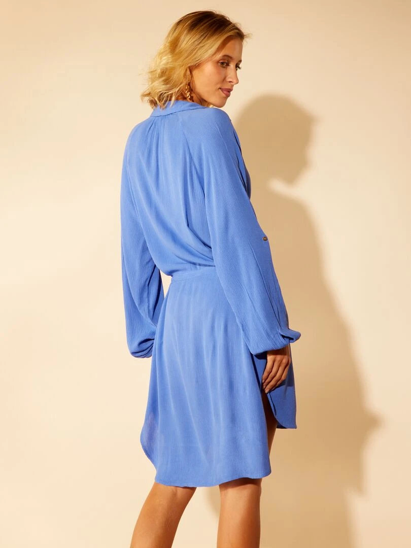 Robe/chemise de plage à manches longues   bleu