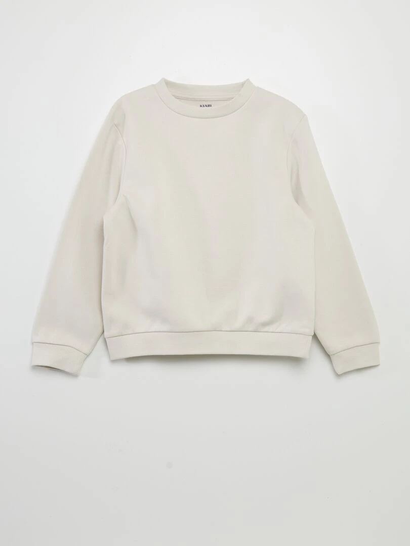 Sweat en molleton uni Blanc