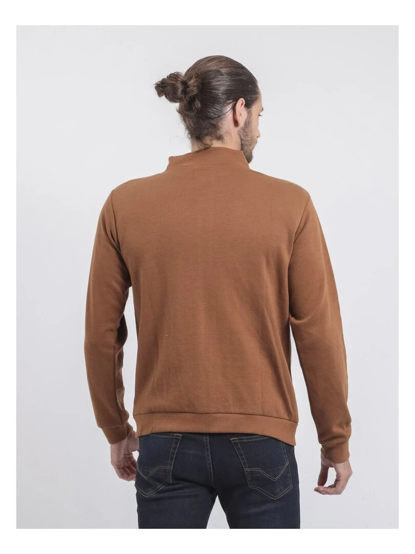 Gilet zippé col montant WITS   Marron caramel