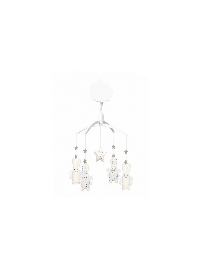 Mobile Musical Ange Lapin Etoiles Orange