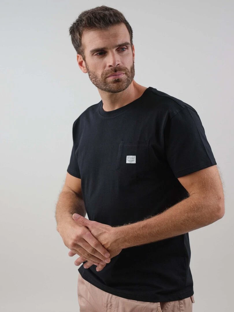 T shirt en coton bio 'Deeluxe'   Noir