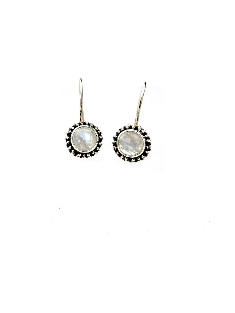 Boucles d'oreille pierre de lune Bijoucolor Blanc
