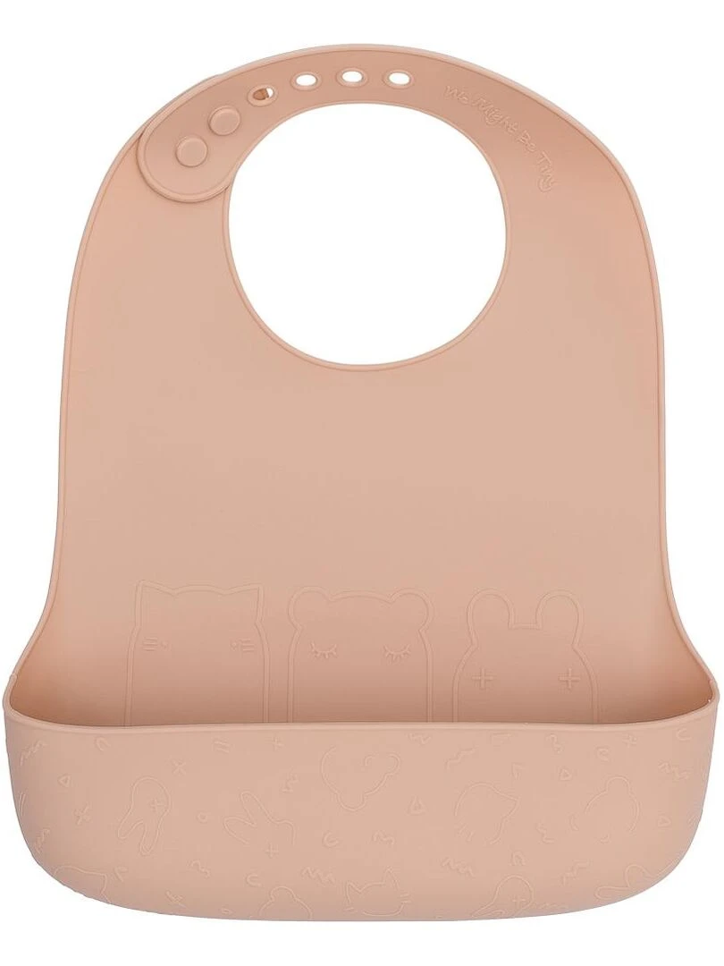 Lot de 2 bavoirs en silicone terracotta et beige   Marron