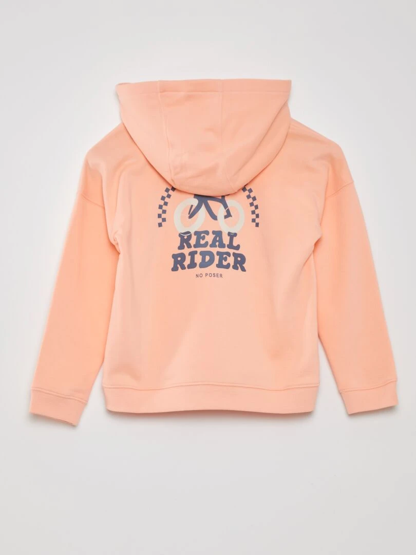 Sweat à capuche effet loose et poche kangourou Rose