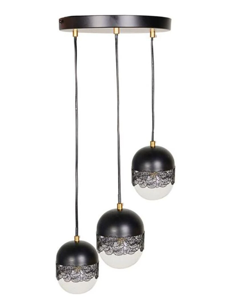 Suspension triple métal noir Stilla   Noir