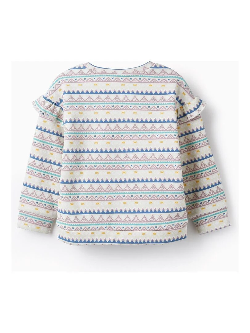 Sweat thermique avec motif ethnique pour fille NORTHERN CALLING Blanc