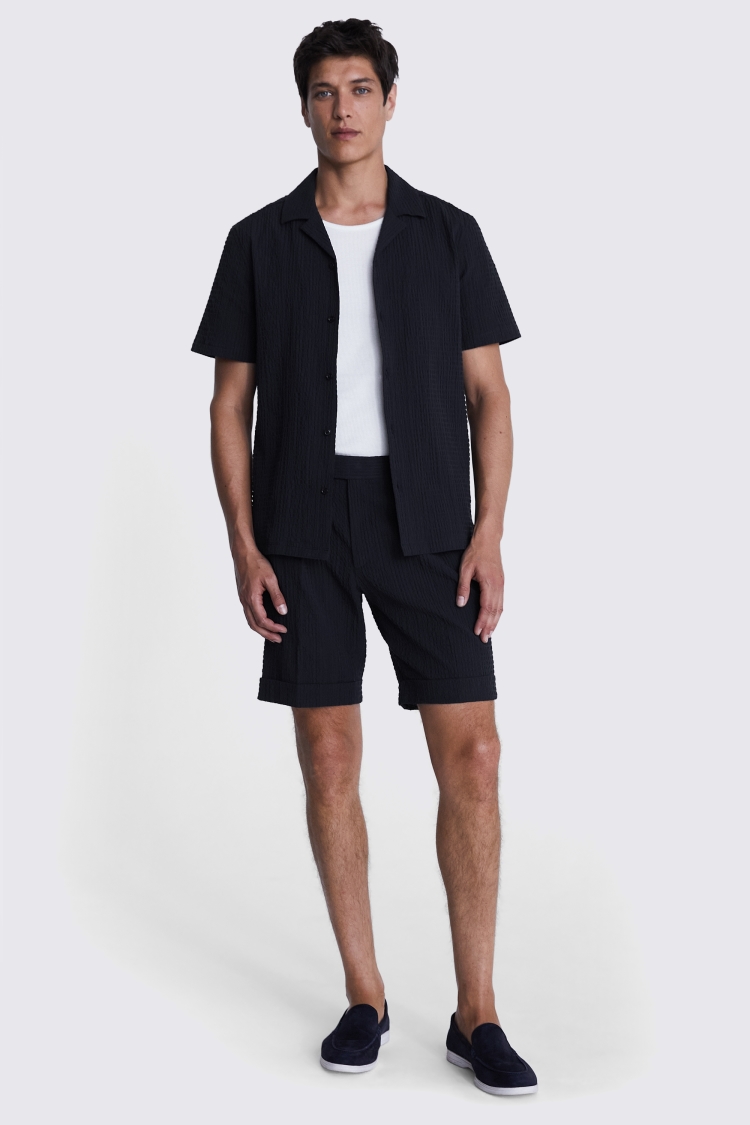 Navy Striped Seersucker Shirt Buy Online at Moss