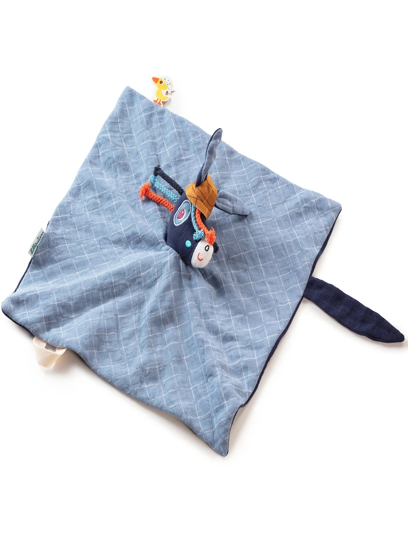 Doudou attache sucette Ignace l'âne Bleu