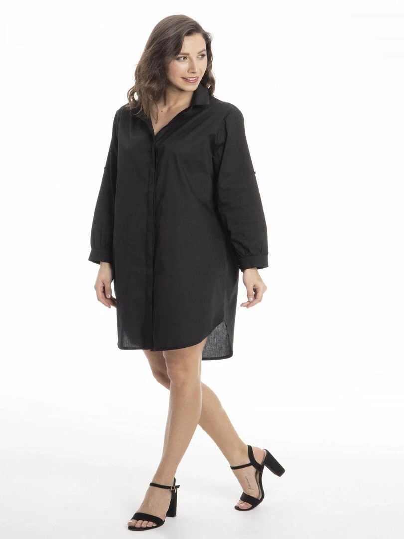 Robe col italien REBECA Gérard Pasquier Noir Noir
