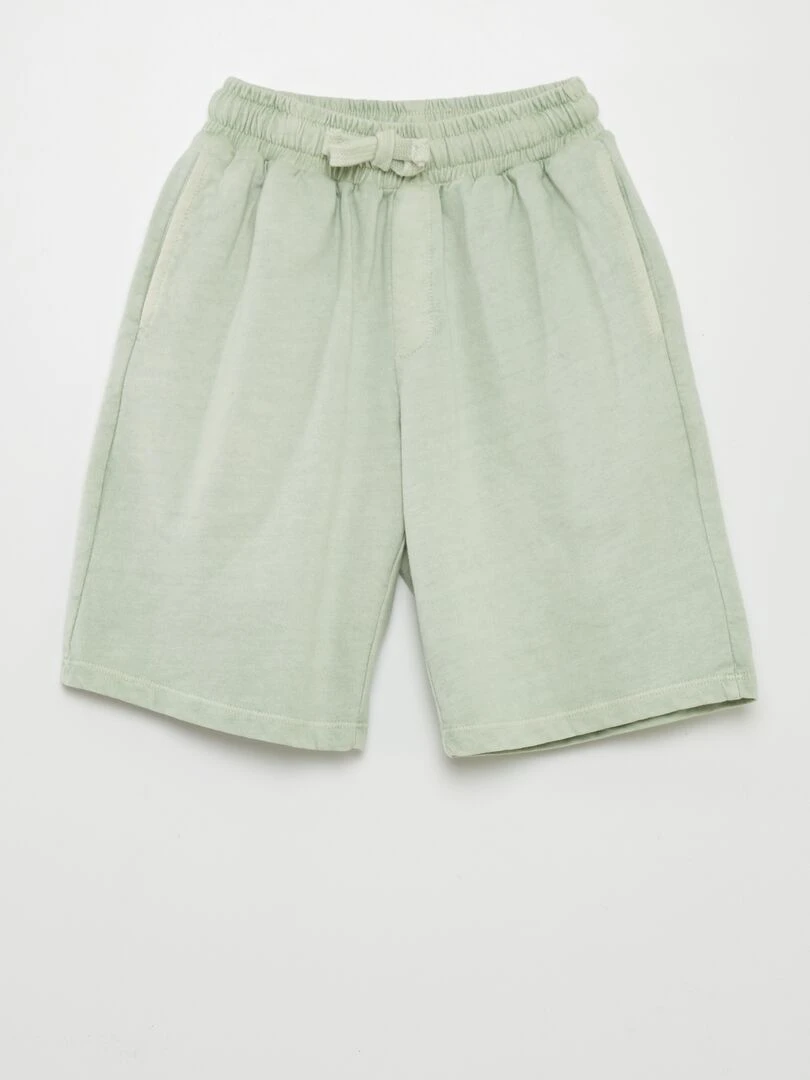 Pyjama court   tee shirt + bermuda   2 pièces   Vert