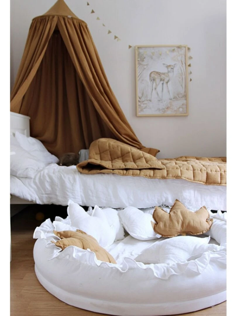 Tapis De Jeu En Coton Cocon Blanc Basic   Blanc