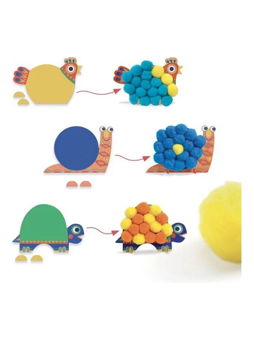 Collages Pompons Animaux  Tout Doux   N/A