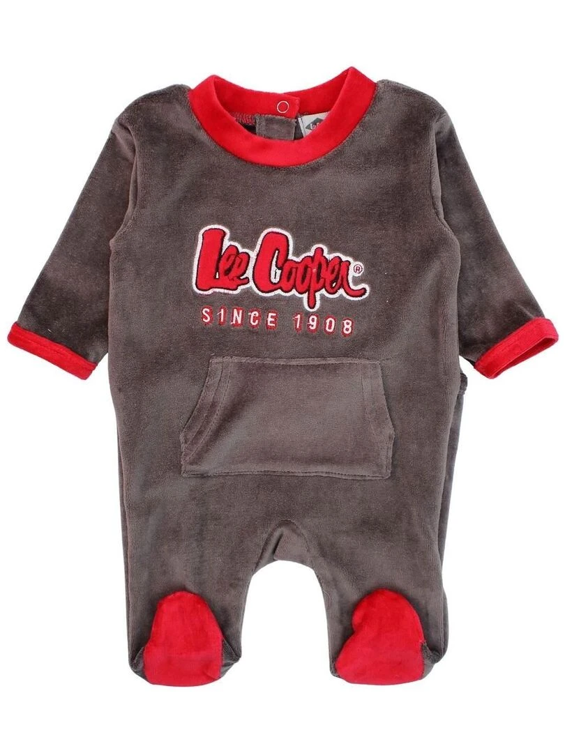 Lee Cooper Grenouillere bébé garçon imprimé logo en coton Gris foncé