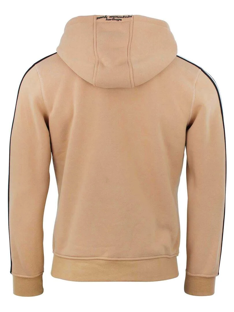 Sweat zippé à capuche homme CYRIL PEAK MOUNTAIN Marron caramel