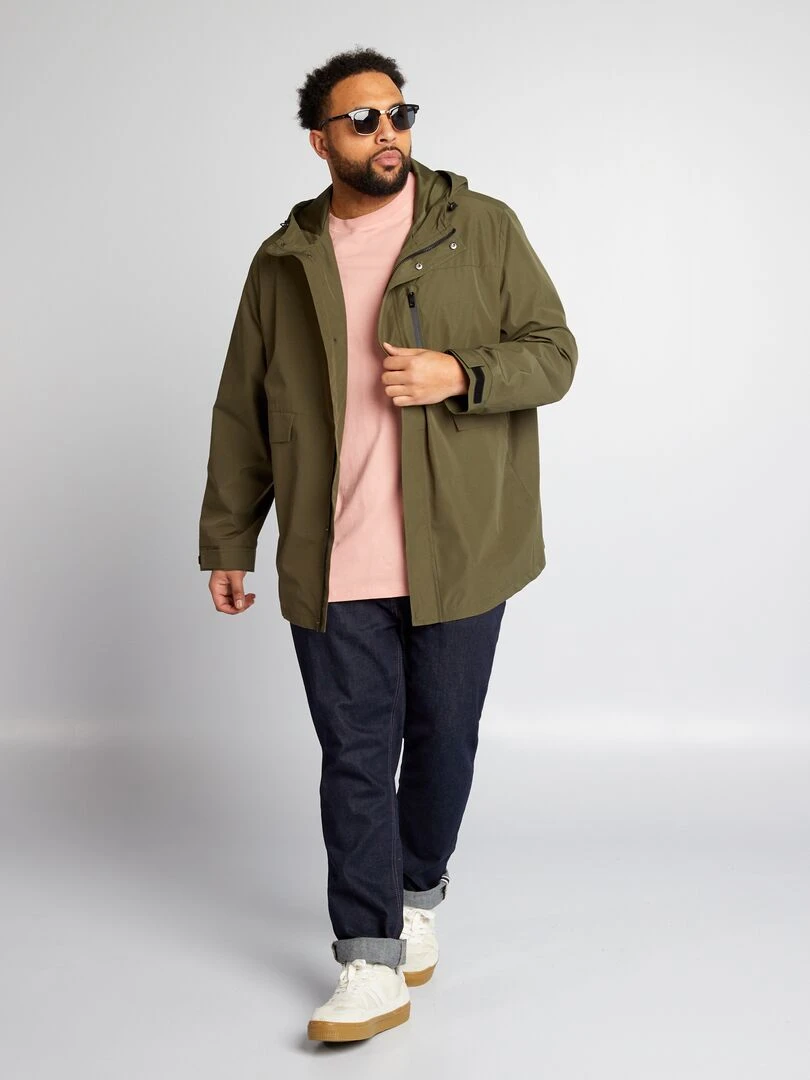 Parka courte à capuche Kaki