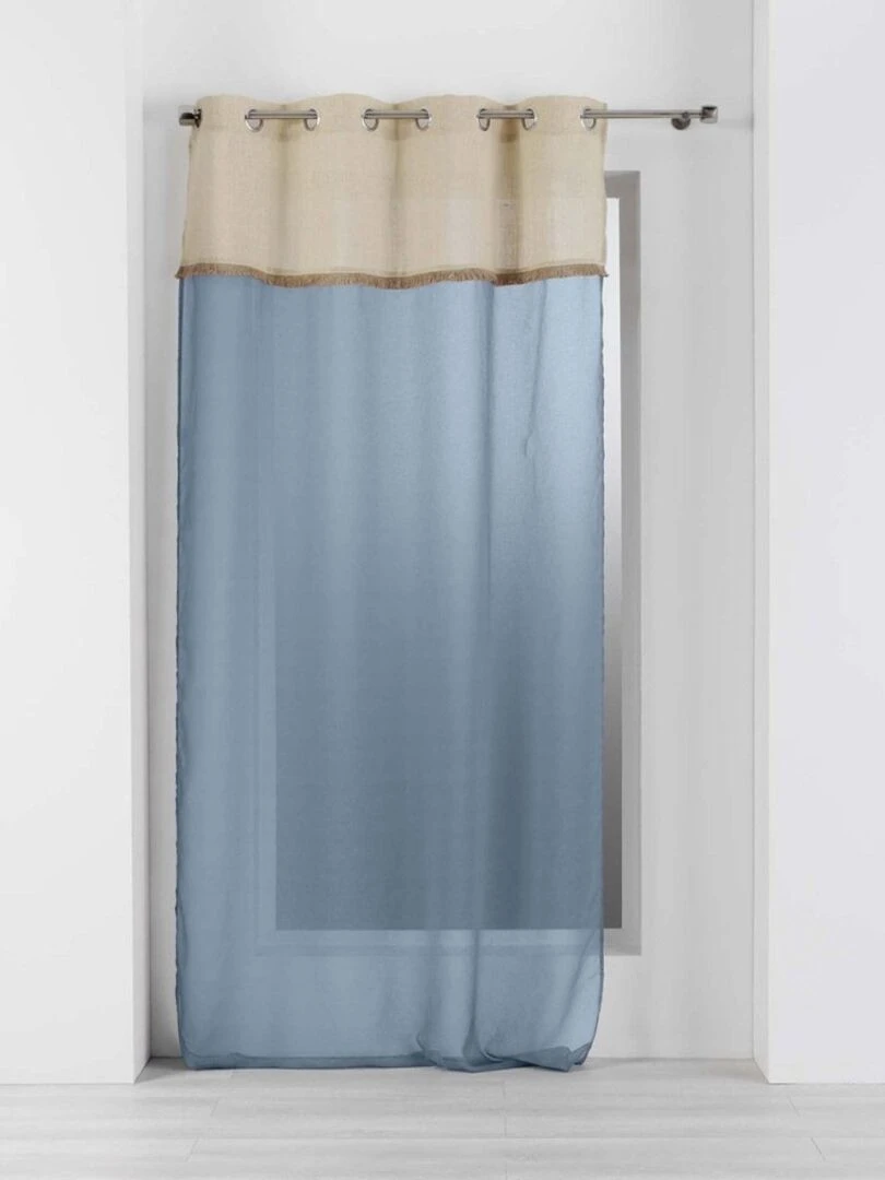 Voilage à œillets 140x240 sable top jute Greenybel bleu Bleu