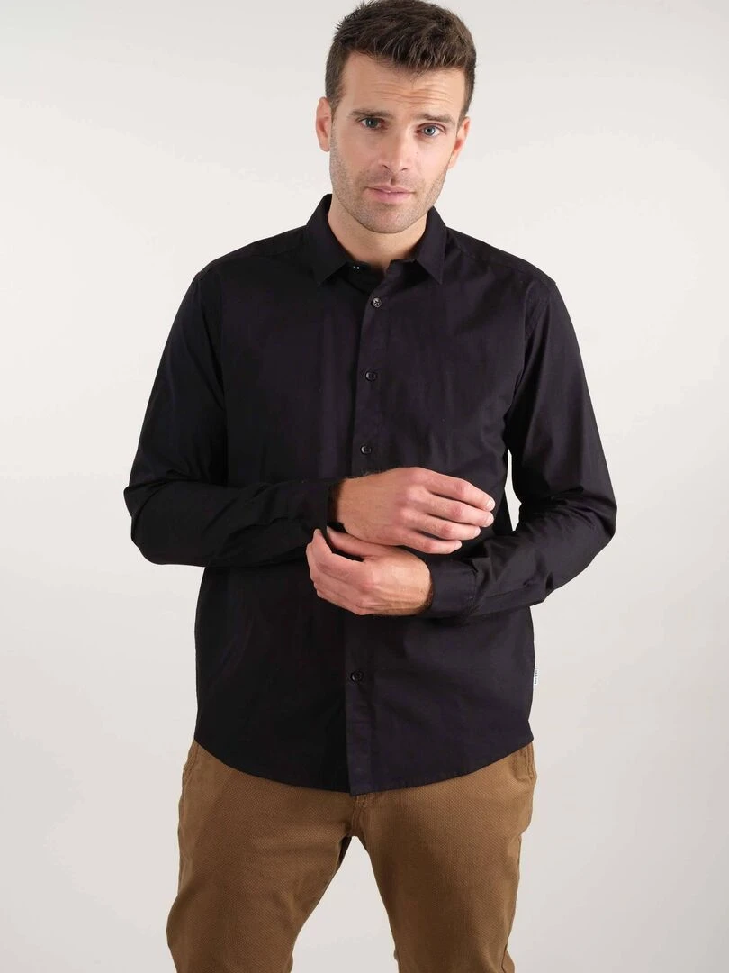 Chemise à manches longues pour homme 'Deeluxe' Noir