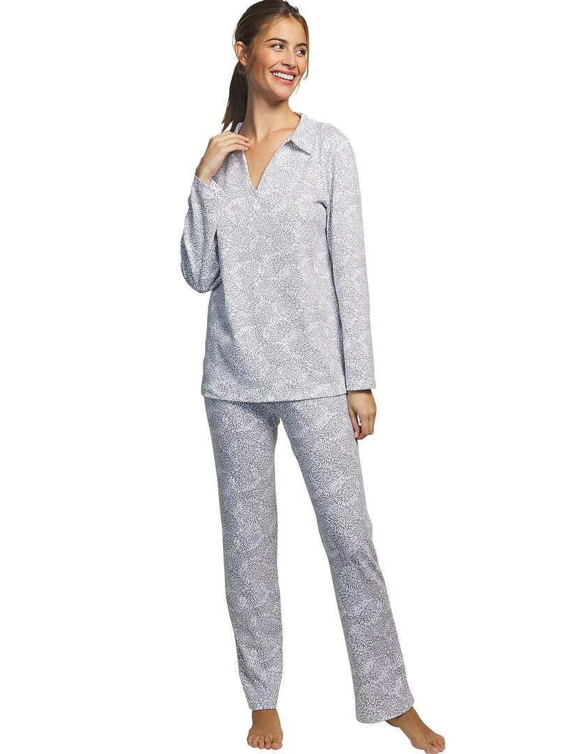 Pyjama pantalon tunique manches longues Petalos Gris