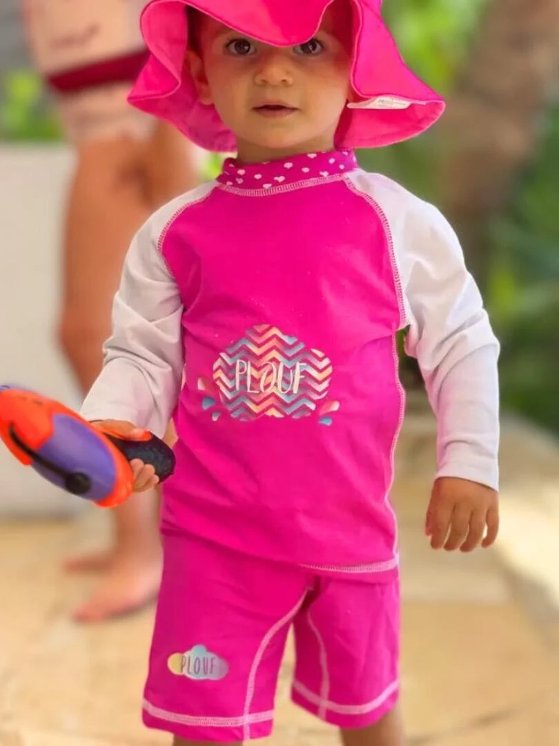 Ensemble Anti UV pour fille Nuage   Rose