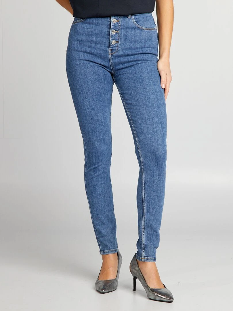 Jean skinny taille haute   Bleu